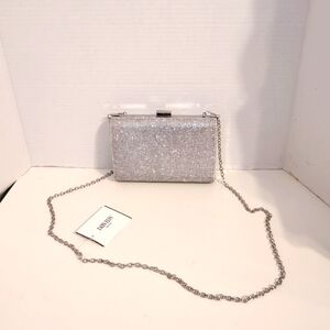 New David's‎ Bridal Rhinestone Metal Silver Chain Evening Bag Clutch